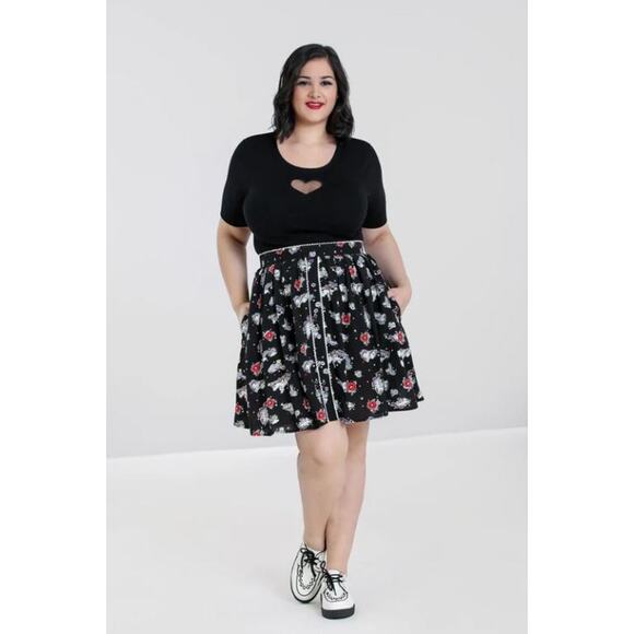 Hell Bunny Dresses & Skirts - NWT Hell Bunny Womens Star Catcher Mini Skirt Black Unicorn Rainbow Print Size S